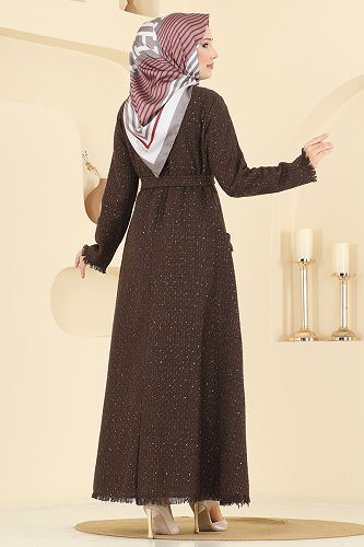 moda selvim Dress 2761SL432 Brown - Thumbnail