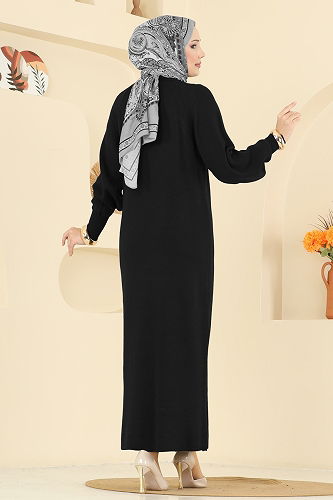 moda selvim Dress 2764AYD574 Black - Thumbnail