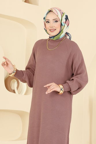 moda selvim Dress 2764AYD574 Rose Dried - Thumbnail