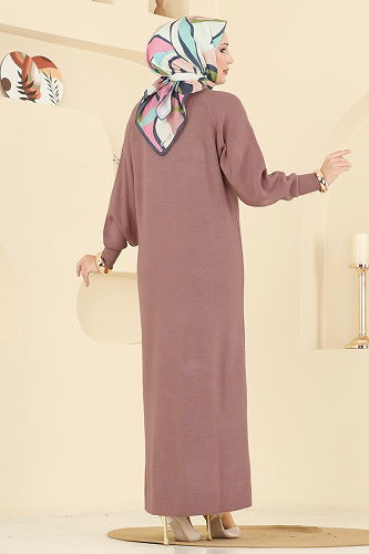 moda selvim الفستان وردي 2764AYD574 - Thumbnail