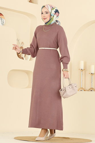 moda selvim الفستان وردي 2764AYD574 - Thumbnail