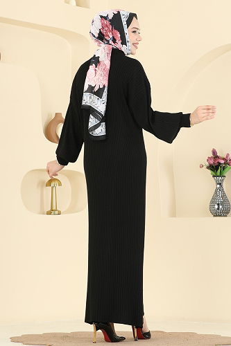 moda selvim Dress 2770AYD574 Black - Thumbnail