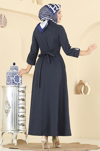 moda selvim الفستان كحلي 2770SL432 - Thumbnail