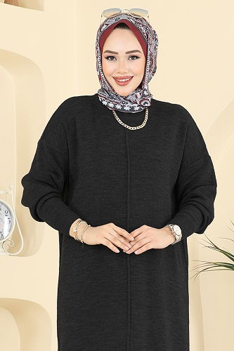 moda selvim الفستان أسود 2772AYD574 - Thumbnail