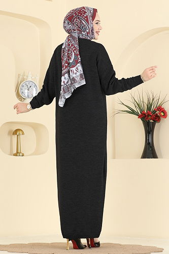 moda selvim الفستان أسود 2772AYD574 - Thumbnail