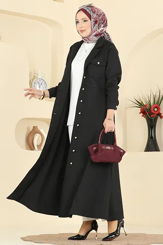 moda selvim Dress 2772SL432 Black - Thumbnail