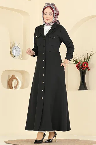 moda selvim Dress 2772SL432 Black - Thumbnail