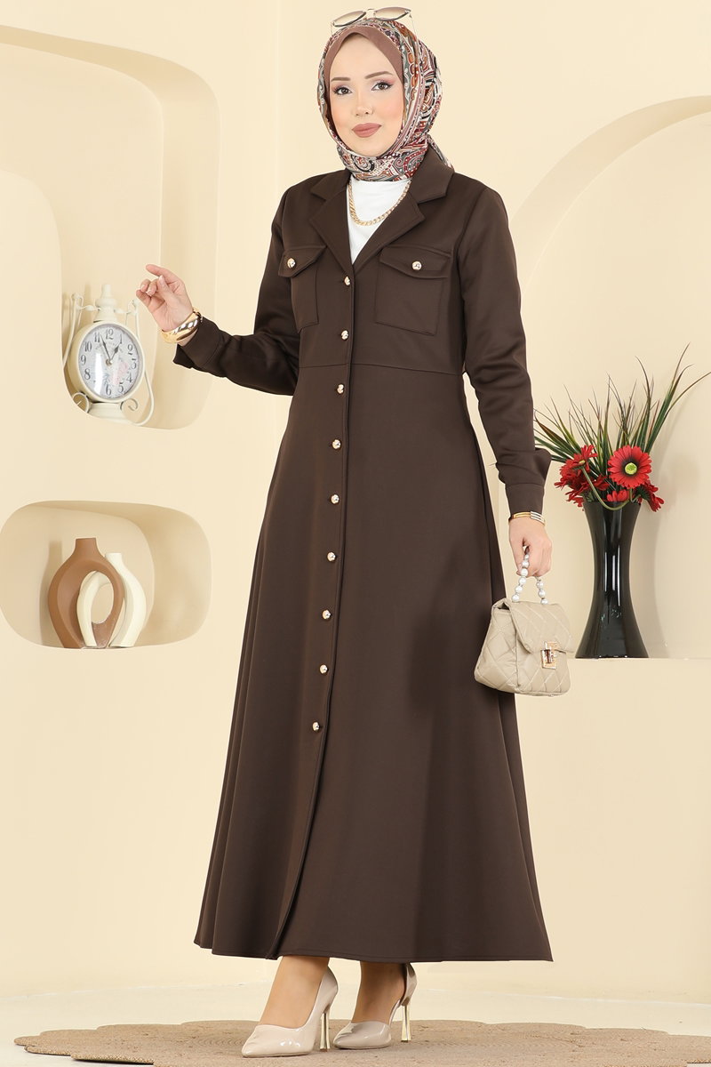 Dress 2772SL432 Dark Brown - Moda Selvim