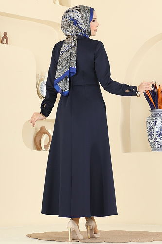 moda selvim الفستان كحلي 2772SL432 - Thumbnail