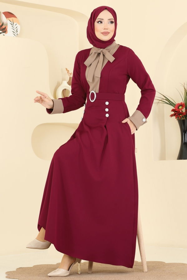 Modaselvim Dress Dress 2774SL432 Burgundy