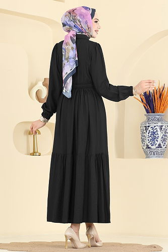 moda selvim Dress 2781AYD574 Black - Thumbnail