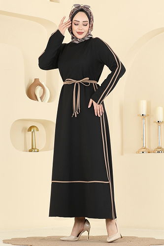 moda selvim Dress 2781SL432 Black - Thumbnail