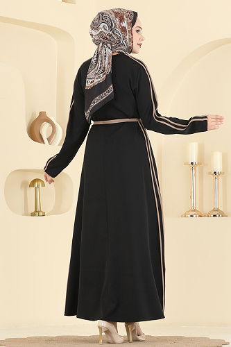 moda selvim الفستان أسود 2781SL432 - Thumbnail