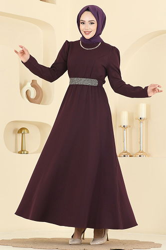 moda selvim Dress 2788SL432 Damson - Thumbnail