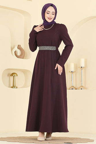 moda selvim Dress 2788SL432 Damson - Thumbnail