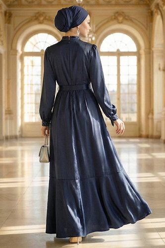 moda selvim Dress 2789AYD969-M Navy Blue - Thumbnail