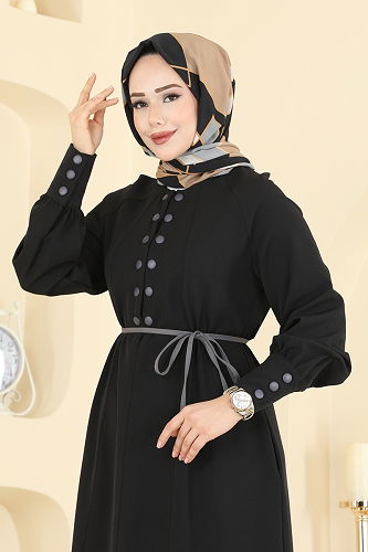 moda selvim Dress 2790SL432 Black - Thumbnail