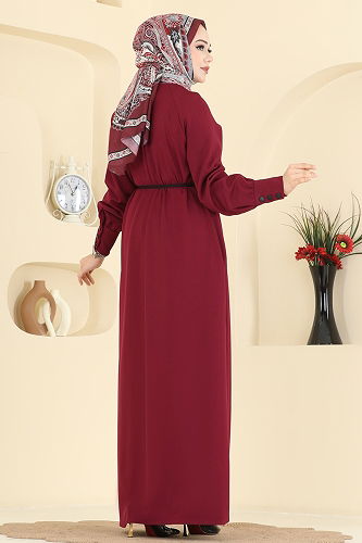 moda selvim الفستان خمري 2790SL432 - Thumbnail