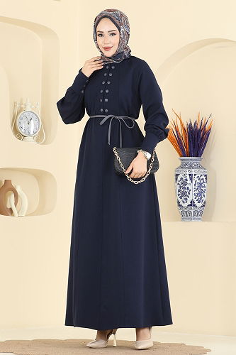 moda selvim الفستان كحلي 2790SL432 - Thumbnail