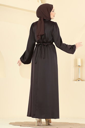moda selvim Dress 2793AYD574 Brown - Thumbnail