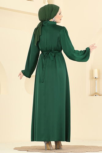 moda selvim الفستان زيتي 2793AYD574 - Thumbnail