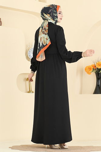 moda selvim Dress 2805SL432 Black - Thumbnail