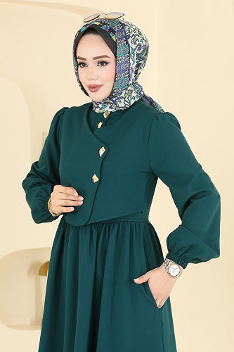 moda selvim Dress 2805SL432 Petroleum - Thumbnail