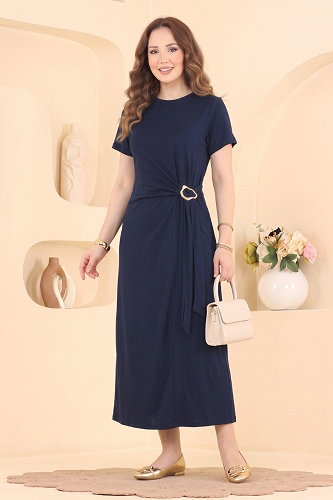 moda selvim Dress 2808AYD574 Navy Blue - Thumbnail