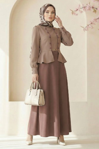 S.L. - Dress 2810SL432 Koyu Vision & Brown