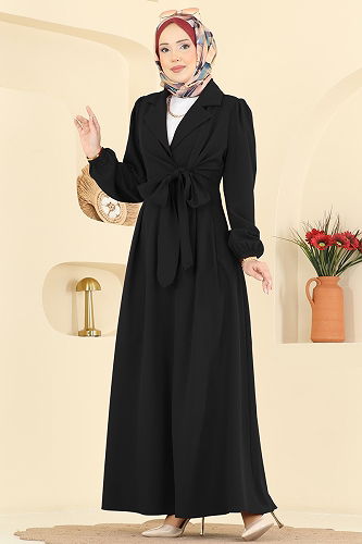 moda selvim Dress 2812SL432 Black - Thumbnail