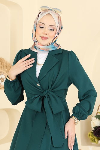 moda selvim الفستان بترولي 2812SL432 - Thumbnail