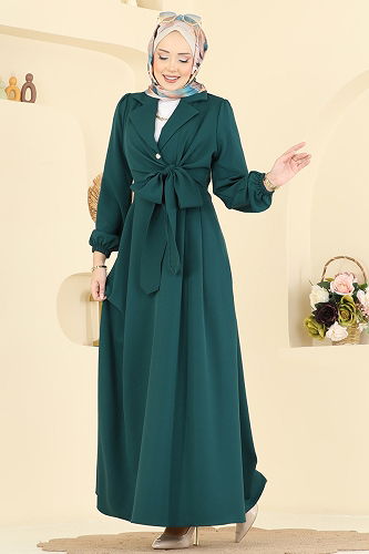 moda selvim الفستان بترولي 2812SL432 - Thumbnail