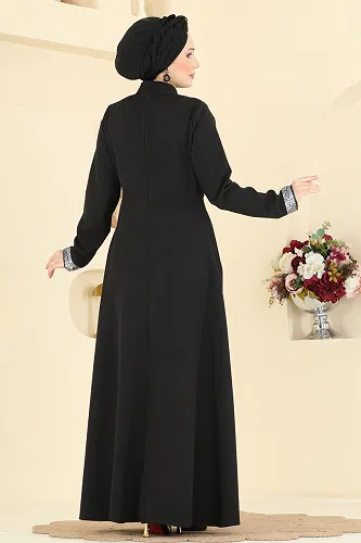 moda selvim Dress 2818SL432 Black - Thumbnail