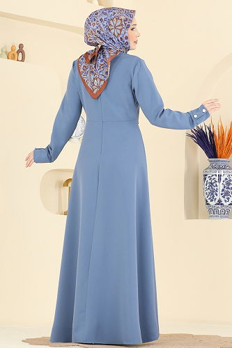 moda selvim الفستان أزرق 2819SL432 - Thumbnail
