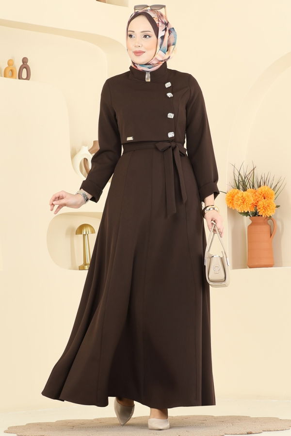 Modaselvim Dress Dress 2838SLK540 Bitter Brown