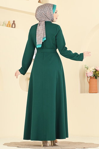moda selvim Dress 2838SLK540 Emerald - Thumbnail