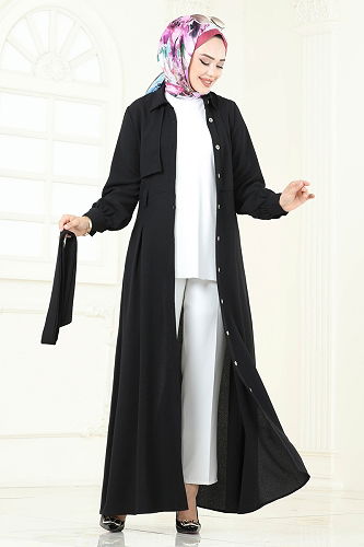 moda selvim Dress 283ASN888 Black - Thumbnail