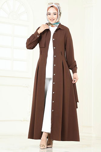 moda selvim Dress 283ASN888 Brown - Thumbnail
