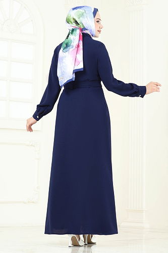 moda selvim الفستان كحلي 283ASN888 - Thumbnail