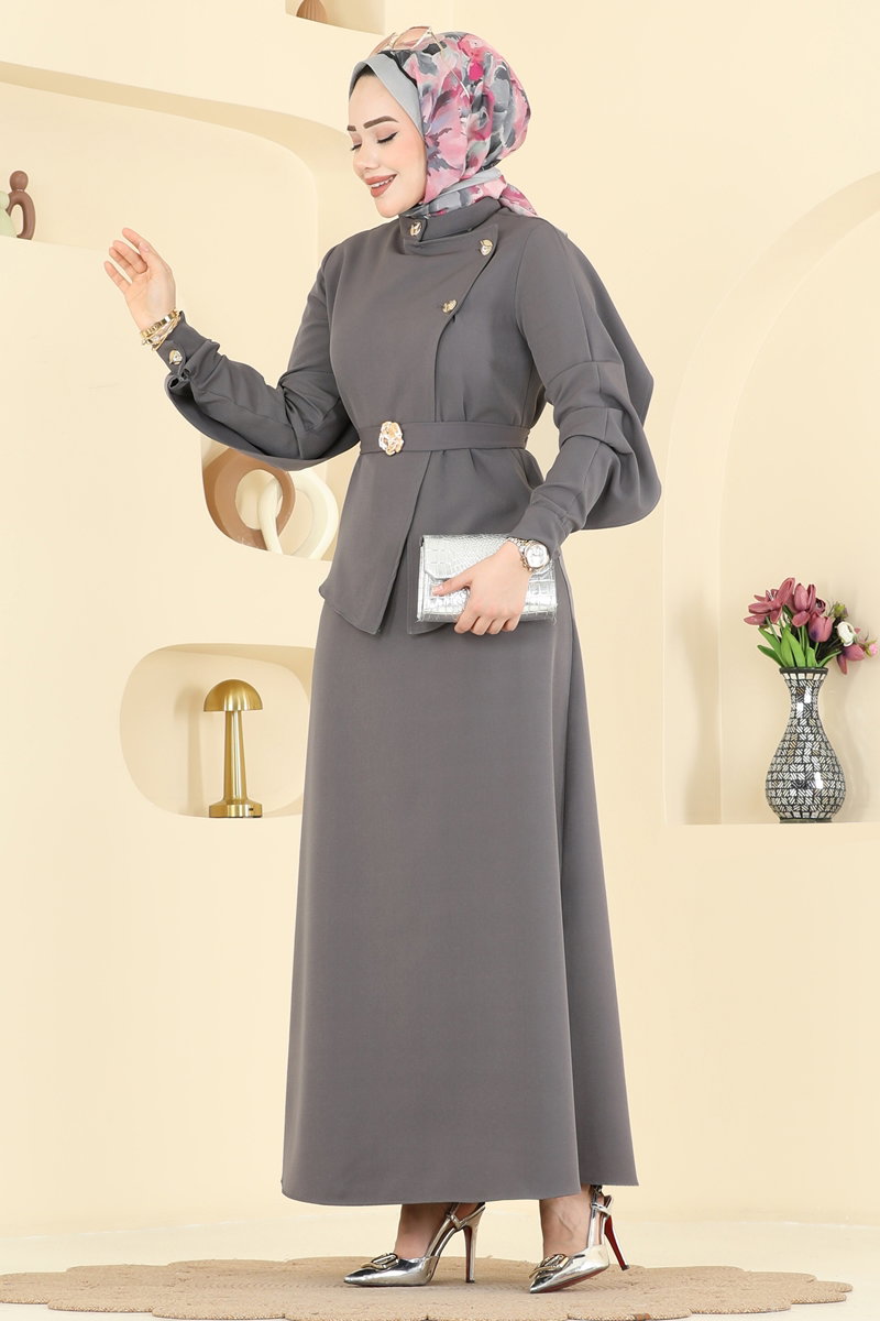 Dress 2841SLK540 Anthracite - Moda Selvim