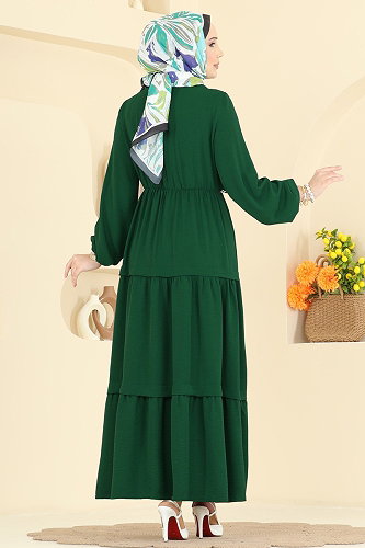 moda selvim الفستان زيتي 2851SLK540 - Thumbnail