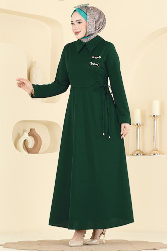 moda selvim الفستان زيتي 2855SL432 - Thumbnail