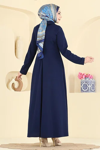 moda selvim الفستان كحلي 2855SL432 - Thumbnail