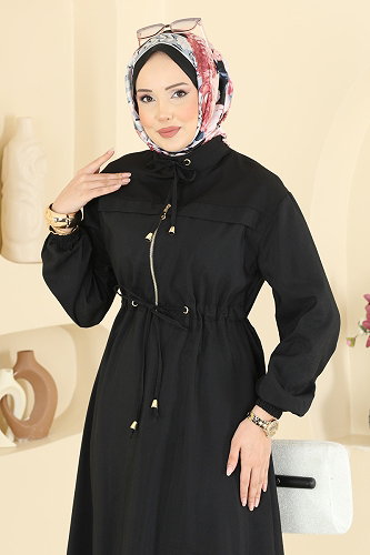 moda selvim الفستان أسود 2859SL432 - Thumbnail