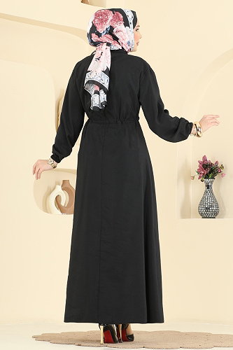 moda selvim الفستان أسود 2859SL432 - Thumbnail