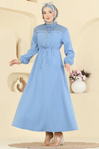 moda selvim Dress 2859SL432 Blue - Thumbnail
