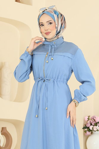 moda selvim الفستان أزرق 2859SL432 - Thumbnail