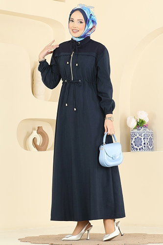 moda selvim الفستان كحلي 2859SL432 - Thumbnail