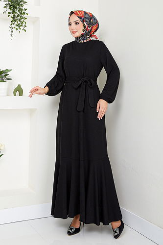 moda selvim Dress 285DVL817-M Black - Thumbnail