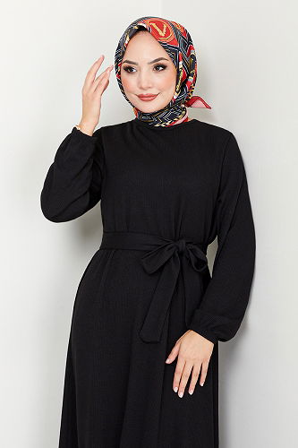 moda selvim Dress 285DVL817-M Black - Thumbnail